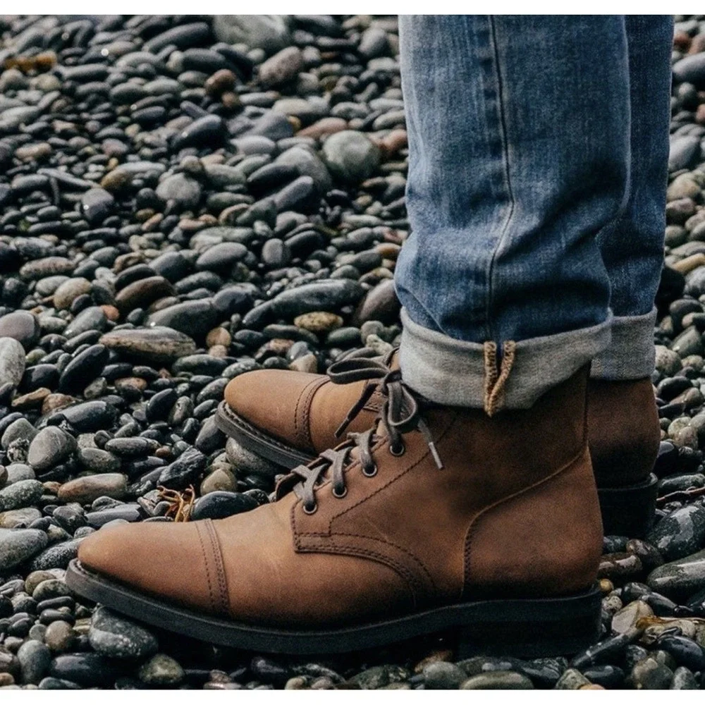 Thursday Everyday Brown Leather Suede The Captain Combat Lace Up Boots Men's 9